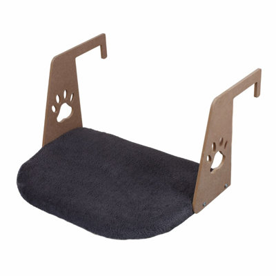Cozy Cat Bed with 100% Welsoft Fabric, Anthracite Color, 20.5 x 13.8 x 5.9 inches | Durable MDF Base (Thickness: 0.3 inches) & Comfortable Sponge (0.6 inches) |for Cats & Small Pets, Stylish & Soft Design