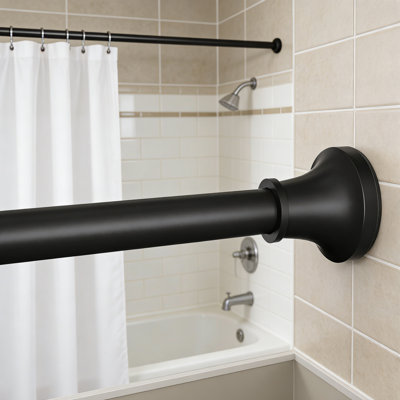 31-104 Inch Adjustable Shower Curtain Rod – Never Rust Stainless Steel Tension Rod, 1" Heavy Duty No-Drill Spring Tension Rod For Bathroom, Kitchen & Closet