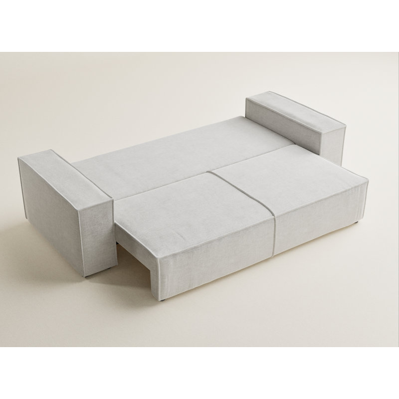 3 Seater Reclining Sofa, Beige Grey Polyester/Chenille