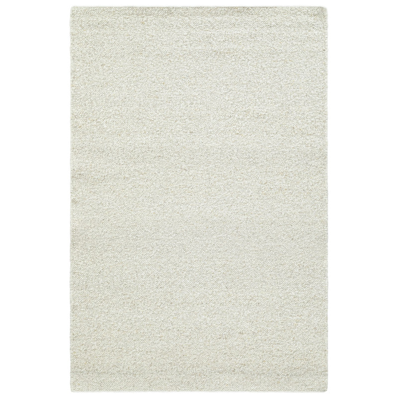 Tapis neutre en laine tissé à plat Dezi, Rectangulaire 2 pi x 3 pi, Ivoire ivoire