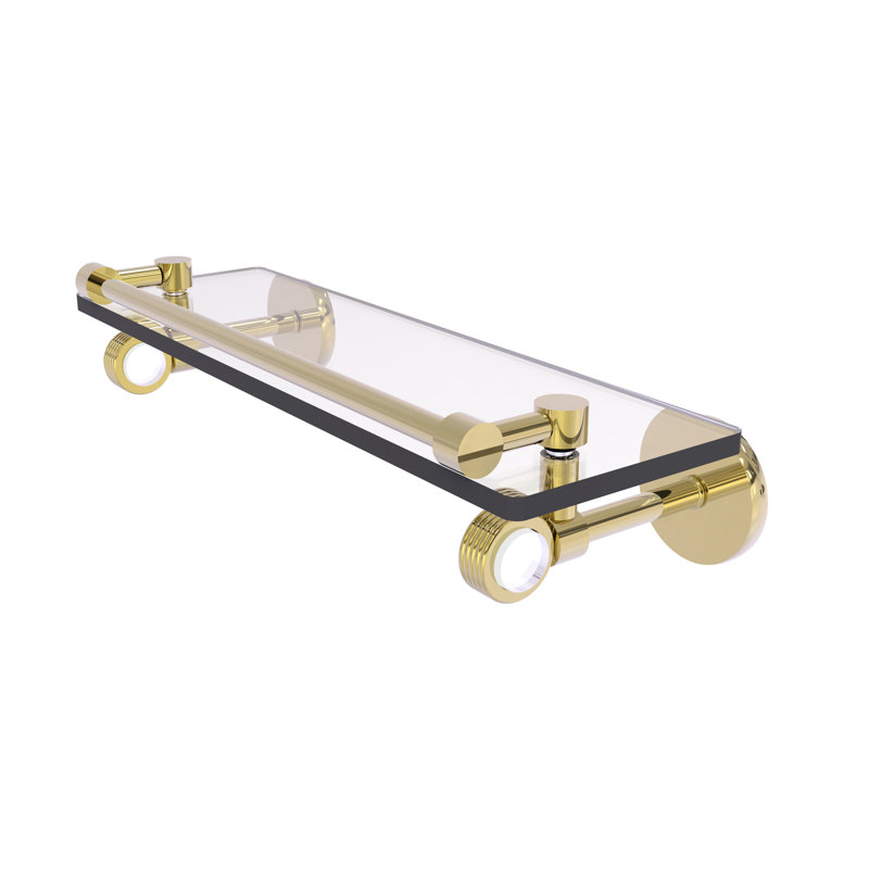 Margolis Accent Shelf, 3.75" H x 16" W x 5.65" D, Unlacquered Brass