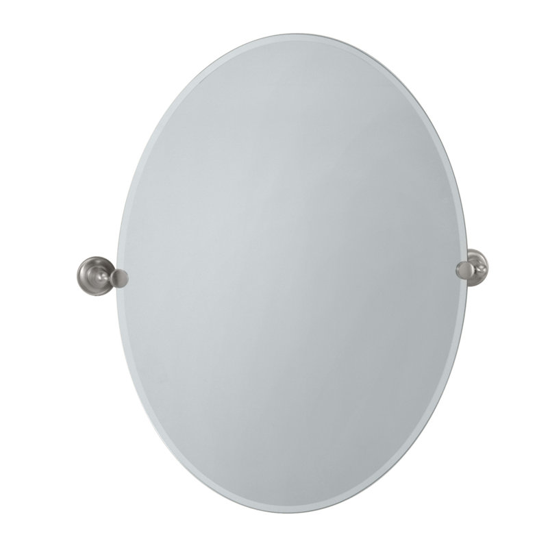 Miroir mural Tiara, H 32 po x l 28,5 po, Nickel satiné