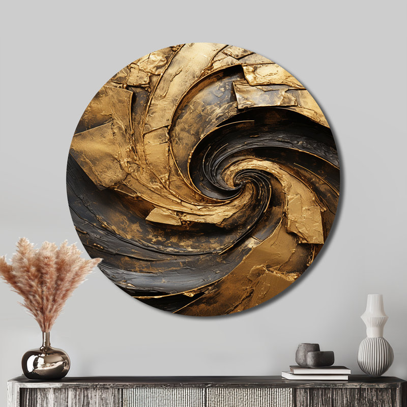 Mansfield - Reproduction d'art abstrait en métal rond, H 36 po x l 36 po