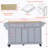 Kitchen Island With Rubber Wood Countertop, Kitchen Cart On 5 Wheels With Storage Cabinet-1569913702