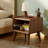 15.75"H Solid Oak MCM End Table and Open Shelf-1058255168