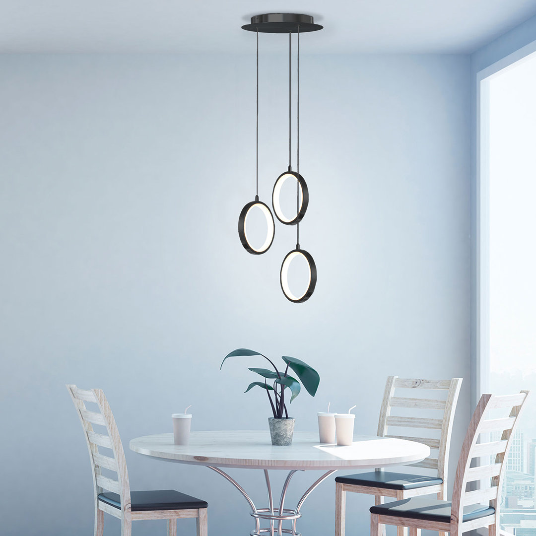 Lauri 3 - Light LED Cluster Pendant Orren Ellis 