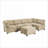 Sectional Sofa, 6-Seat Modular U/L-Shaped Couch with Reversible Chaise for Living Room | Khaki | Corduroy-2020075901