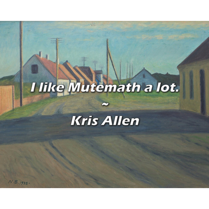 Kris Allen Citation: J'aime beaucoup Mutemath., H 15 po x l 18 po