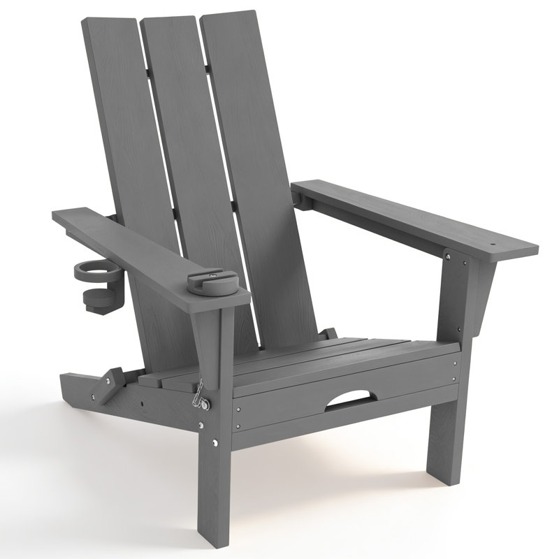 Outdoor Folding Adirondack Chair , Gray