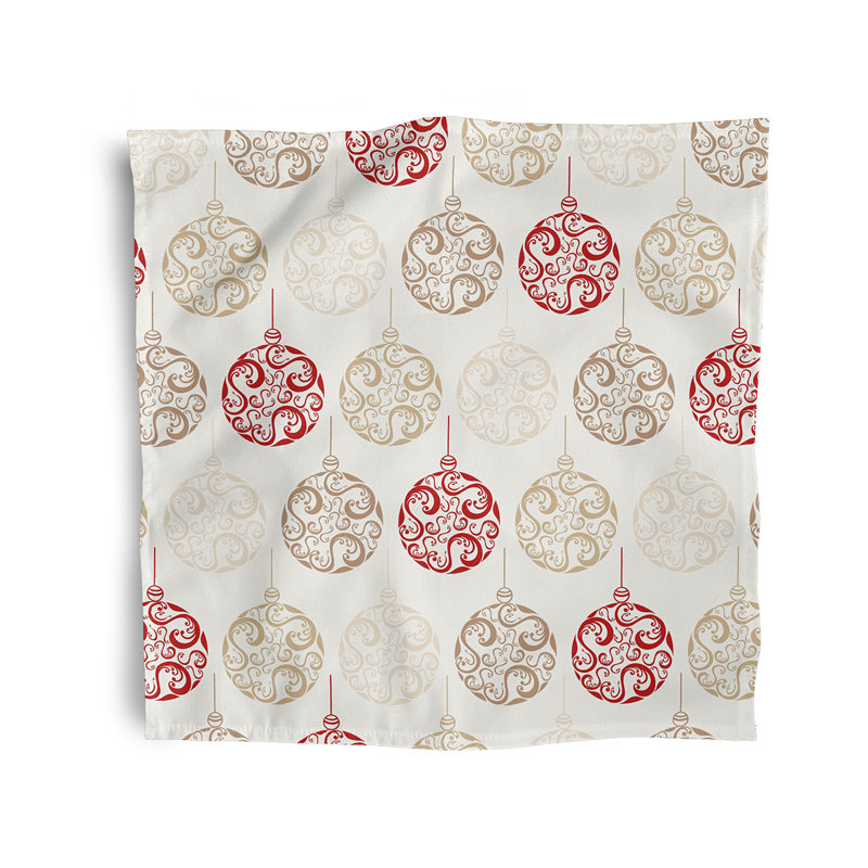 Minerville Polyester Geometric Square Napkin, Red