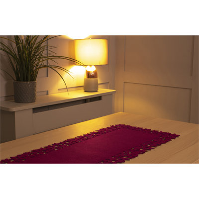 Rectangular Felt Table Runner with Openwork Star and Snowflake Design