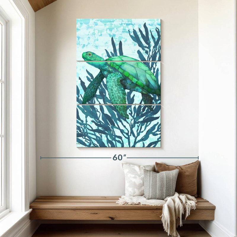 Calypso Turtles Vertical I - Bright, 50" H x 32" W