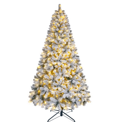 Arbre de Noël artificiel enneigé 9 pi, 1667 pointes enneigées, 600 DEL 11 modes