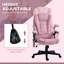 Massage Office Chair with 6-Point Vibration, Pink