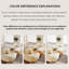 Canapé courbé français en cuir blanc cassé de style crème, grand canapé droit à profondeur d'assise pour la maison-129390539