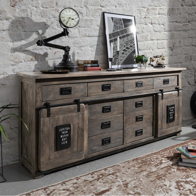 Railway 200cm Sideboard, Grey