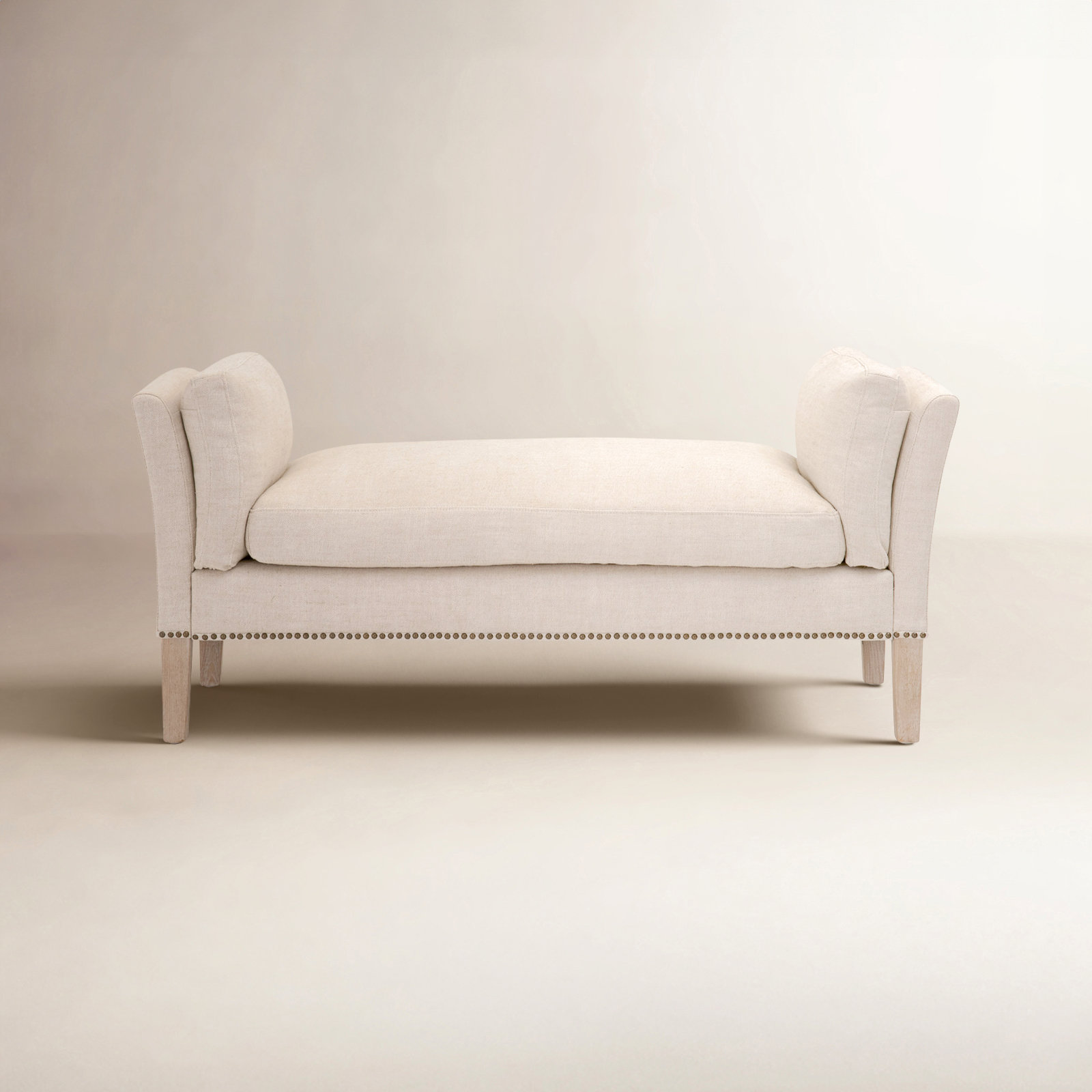 Loni Bench, Beige Solid Color