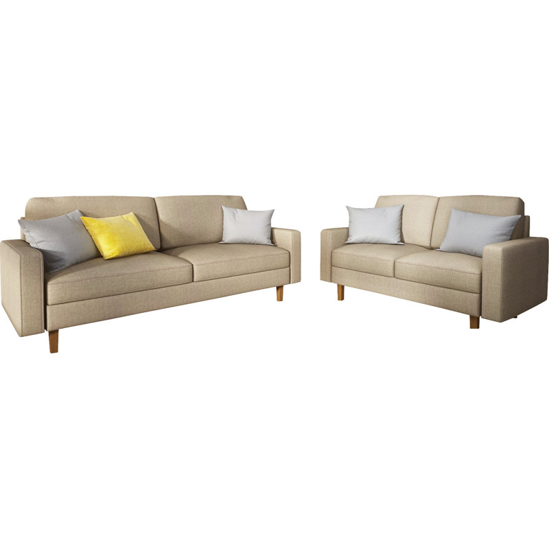 Ensemble de salon standard 2 pièces Christo, Polyester beige