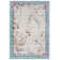 Machine Woven Beige/Teal Rug