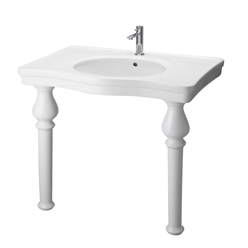 Barclay 23.87'' White Vitreous China Rectangular Bathroom Sink with Overflow