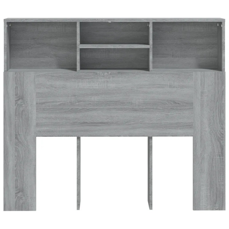 Headboard Cabinet Bedroom Home Indoor Bookcase, Super King (6'), Grey Sonoma