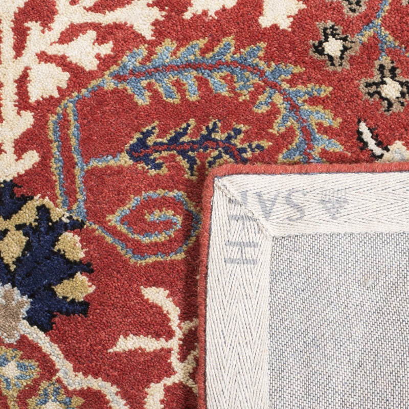 Antiquity Hand-Tufted Red Area Rug, Rectangle 6' x 9'
