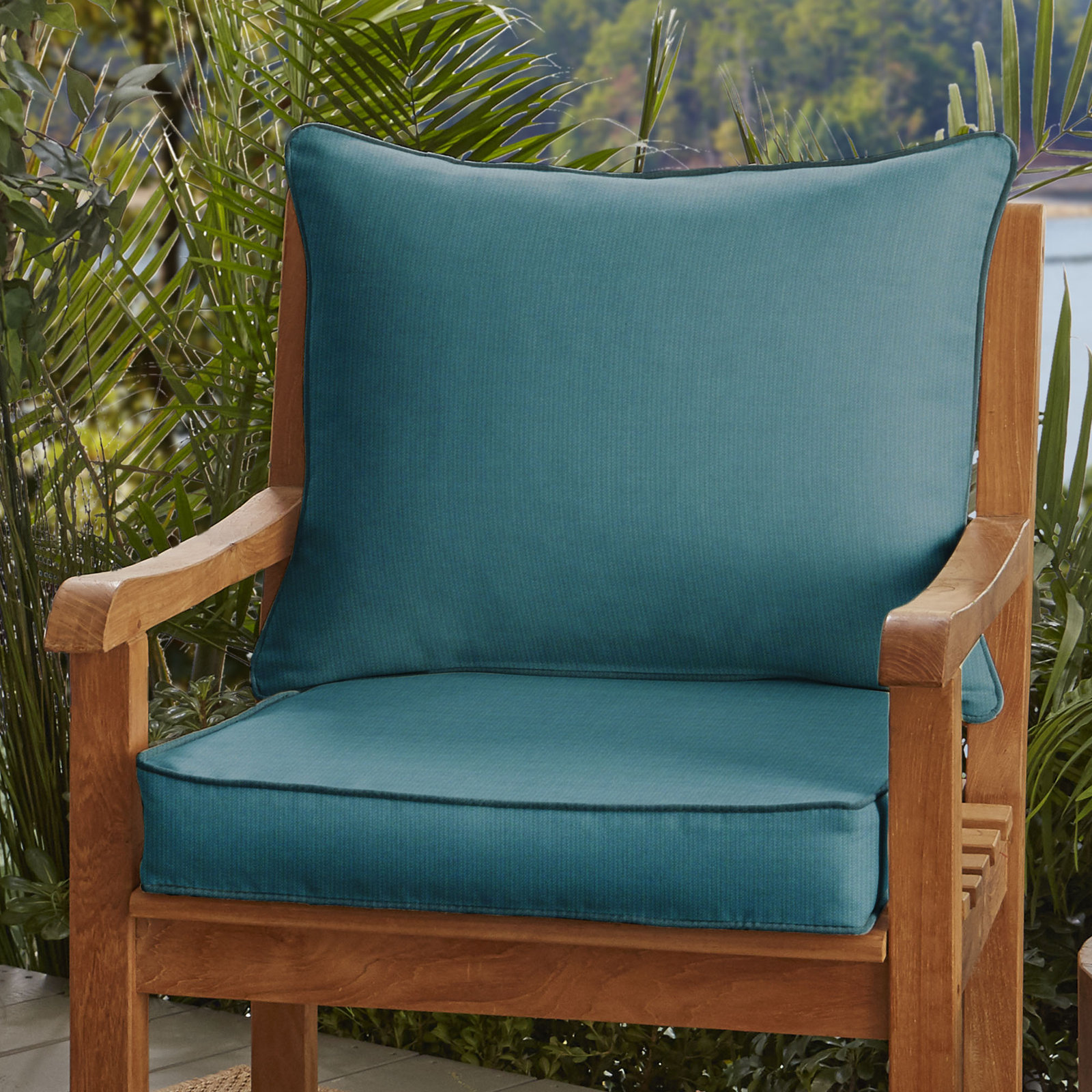 Sunbrella® Lounge Chair Cushion, Spectrum Peacock Sunbrella® Plainweave, 23'' W x 23.5'' D, 5''