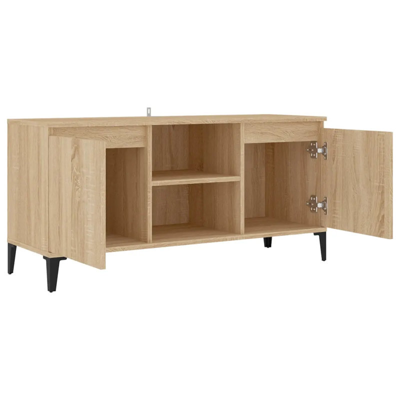 Steyning Unfinished TV Stand with Fireplace Included, Sonoma Oak