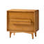 Table de chevet Marlow de style moderne du milieu du siècle, 70 cm de large, à 2 tiroirs et borne de recharge-433181597