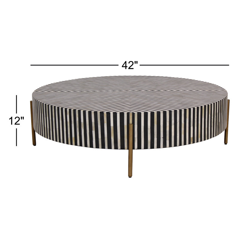 Chameau Coffee Table, 12" H x 42" L x 42" W