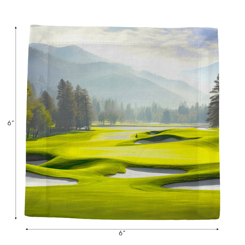 Golf Pin High Cotton Sateen Cocktail Napkins