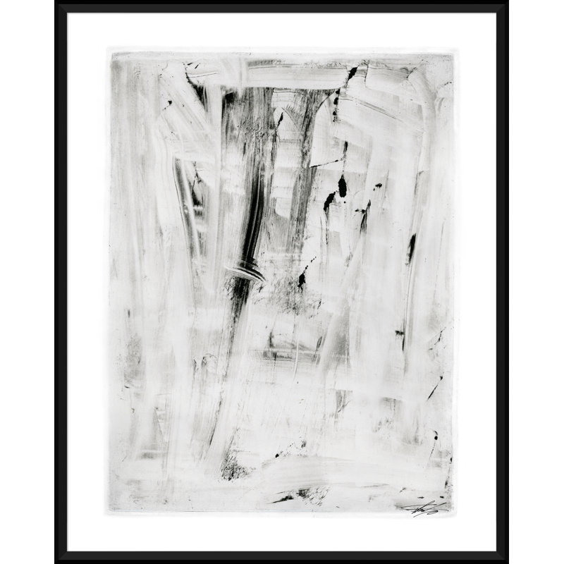 A Study in Black and White - Peinture encadrée sur papier, H 31 po x l 25 po x P 2,38 po