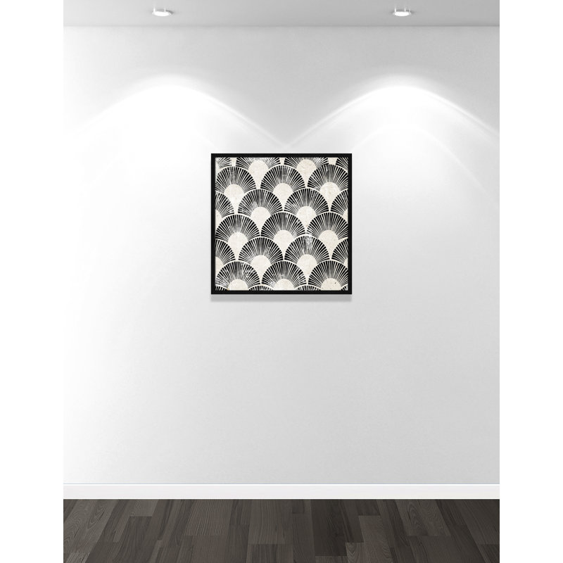 White Art Deco III Print by Aimee Wilson, 27.5'' W x 27.5'' H, Framed Print, Black Woodgrain
