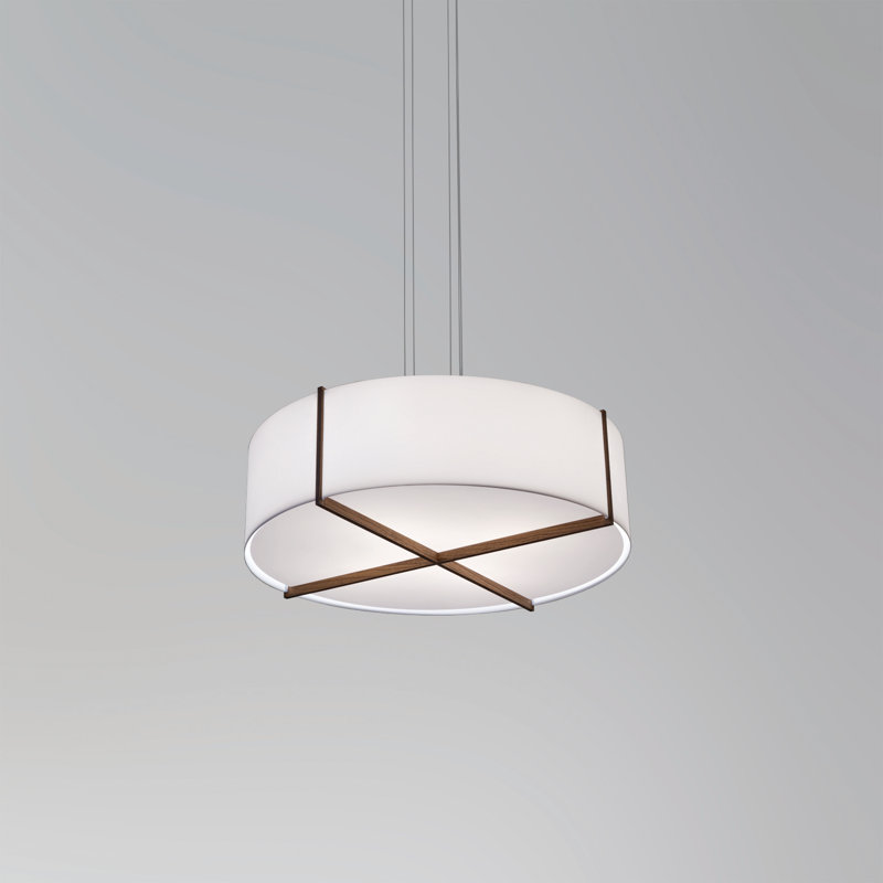 Plura 2 - Light Chandelier, Walnut, Gloss White, 8.37" H x 30" W x 30" D