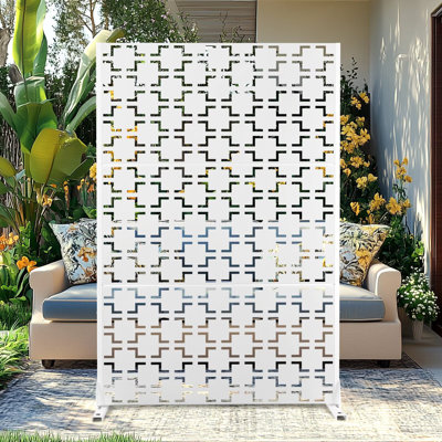 Metal Privacy Panel Set, 4’W x 6’H – Freestanding or Wall-Mount, Outdoor Privacy Screen for Indoor & Outdoor Use by UFURYRIDE