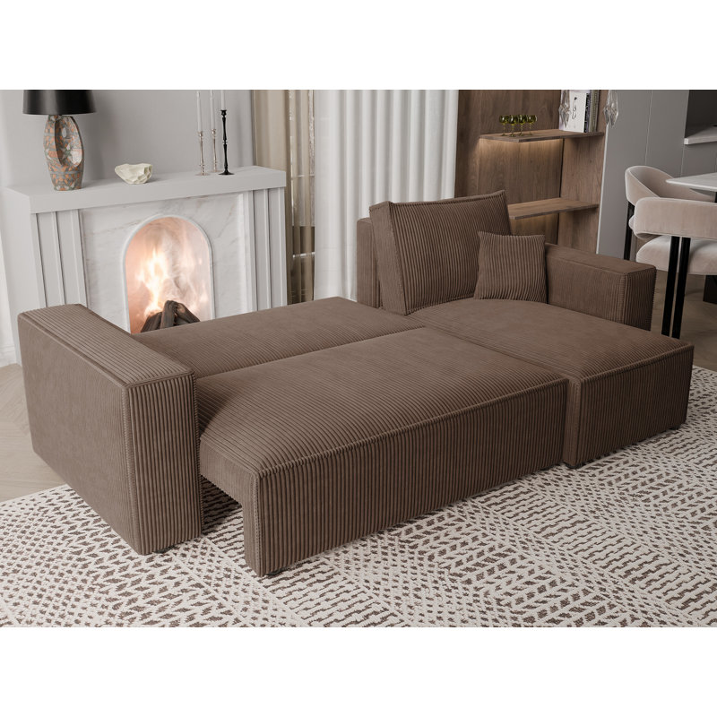 Sahur 4 Seater Sofa Bed, Brown