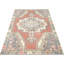 Tapis unique en laine noué à la main des années 1960 de 4 pi 2 po x 6 pi 11 po rose / ivoire / gris