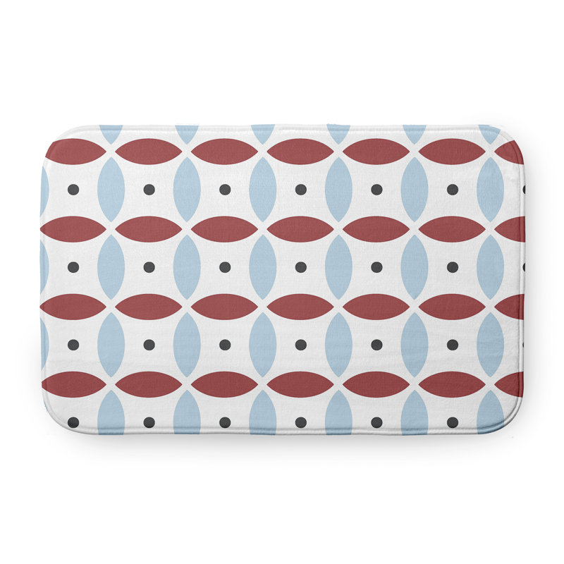 Tapis de bain Subline, Bleu / rouge, L 21 po x L 34 po
