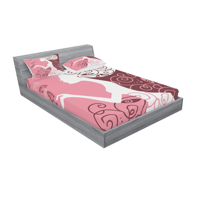 Ensemble de draps dessin papillons, Ensemble de draps pour lit double avec un drap-hou