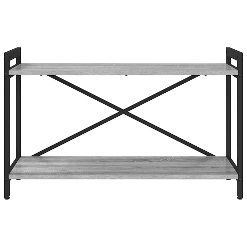 Steel Bookcase, Grey, (2 Shelves) 48.5cm H x 80cm W x 30cm D