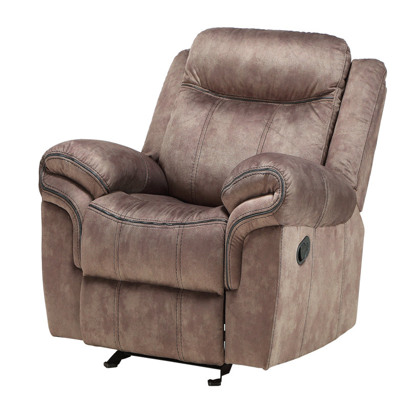 Fauteuil inclinable et oscillant en velours chocolat deux tons Garrett