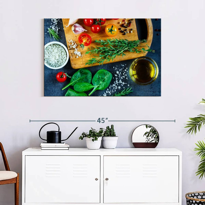 Yarlin Red And Green Vegetables, 24" H x 36" W