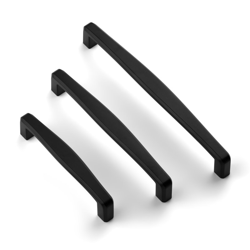 Nouvelle collection de poignées de tiroir à poignées arquées 3,75 po 5 po 6,3 po, Noir mat, 6.3"