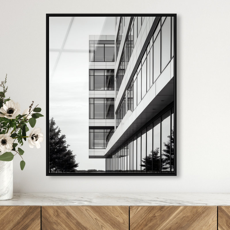 Glass Labyrinth II Print, 37"H x 31"W, Black Floater Frame