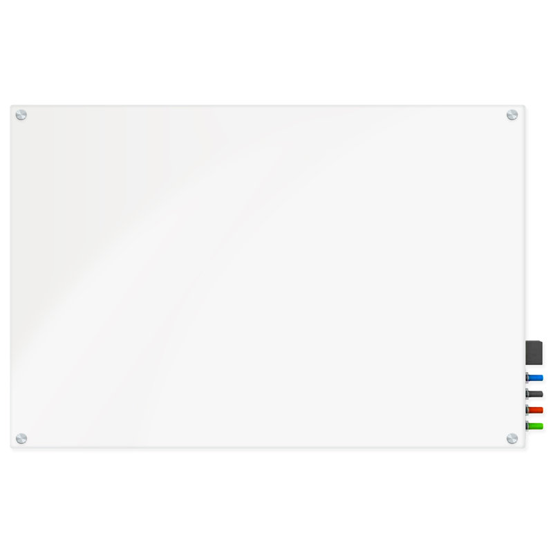 Frameless Magnetic Glass Dry Erase Board 36" x 24"