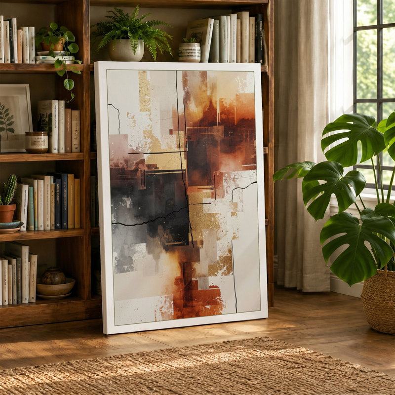 Warm Abstractions Abstract - Wrapped Canvas, 30x20 - 76.2 x 50.8 cm, Ochre Border