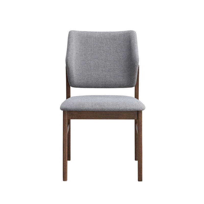 Sarha Armless Side Chair In Light Gray And Walnut (Set Of 2), Gray