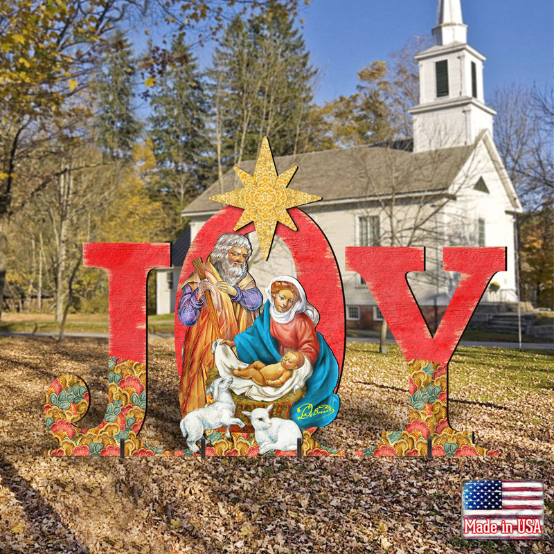 Joy Nativity Yard Lawn Art