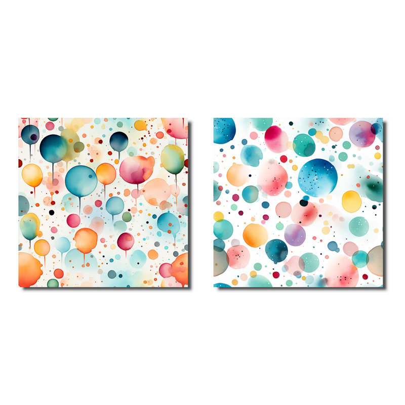 Citlaly - Ensemble de 2 collages de formes carrées abstraites, H 16 po x l 33 po, Toile tendue