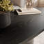 Table basse longue en bois massif avec petit piédestal noir pour le salon et tout petit espace, bureau de chambre à coucher de café-1003758801